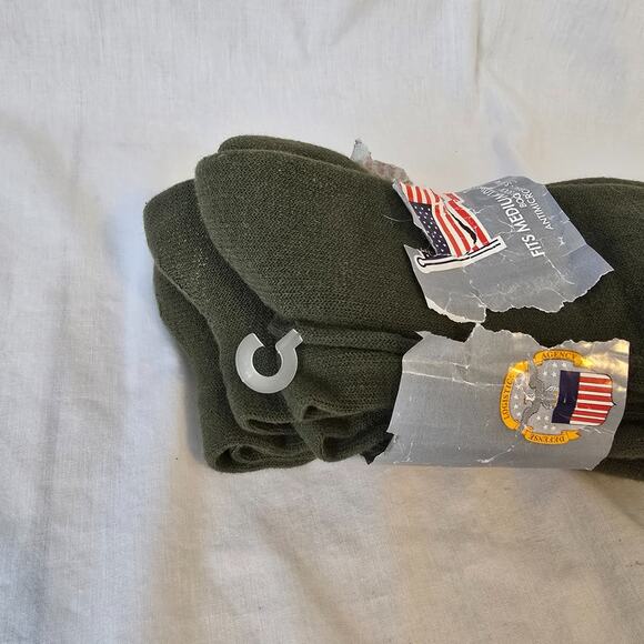 US Military Anti-Microbial All-Purpose Boot Sock 3 pk Green Sz M 10.5 - 11.5 New - Picture 2 of 8